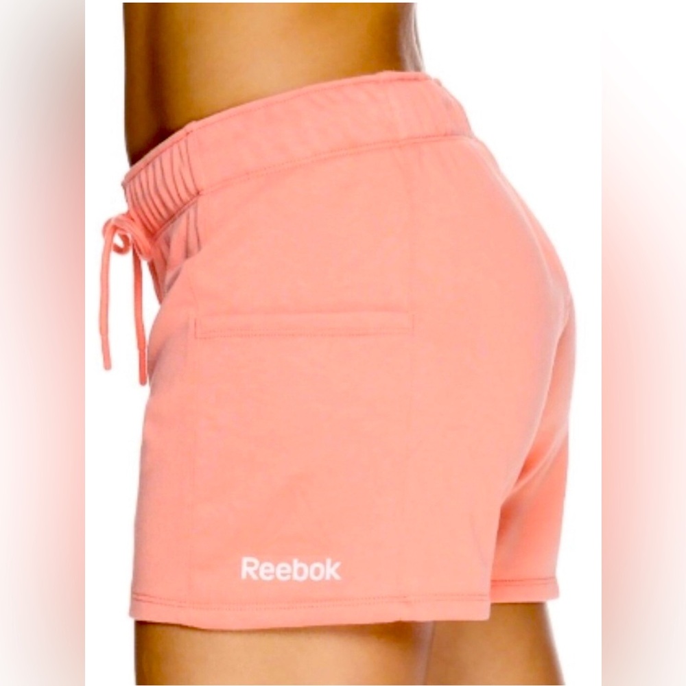 Reebok Women's Renew French Terry Athletic Shorts with Side Pocket - Peach Sz L